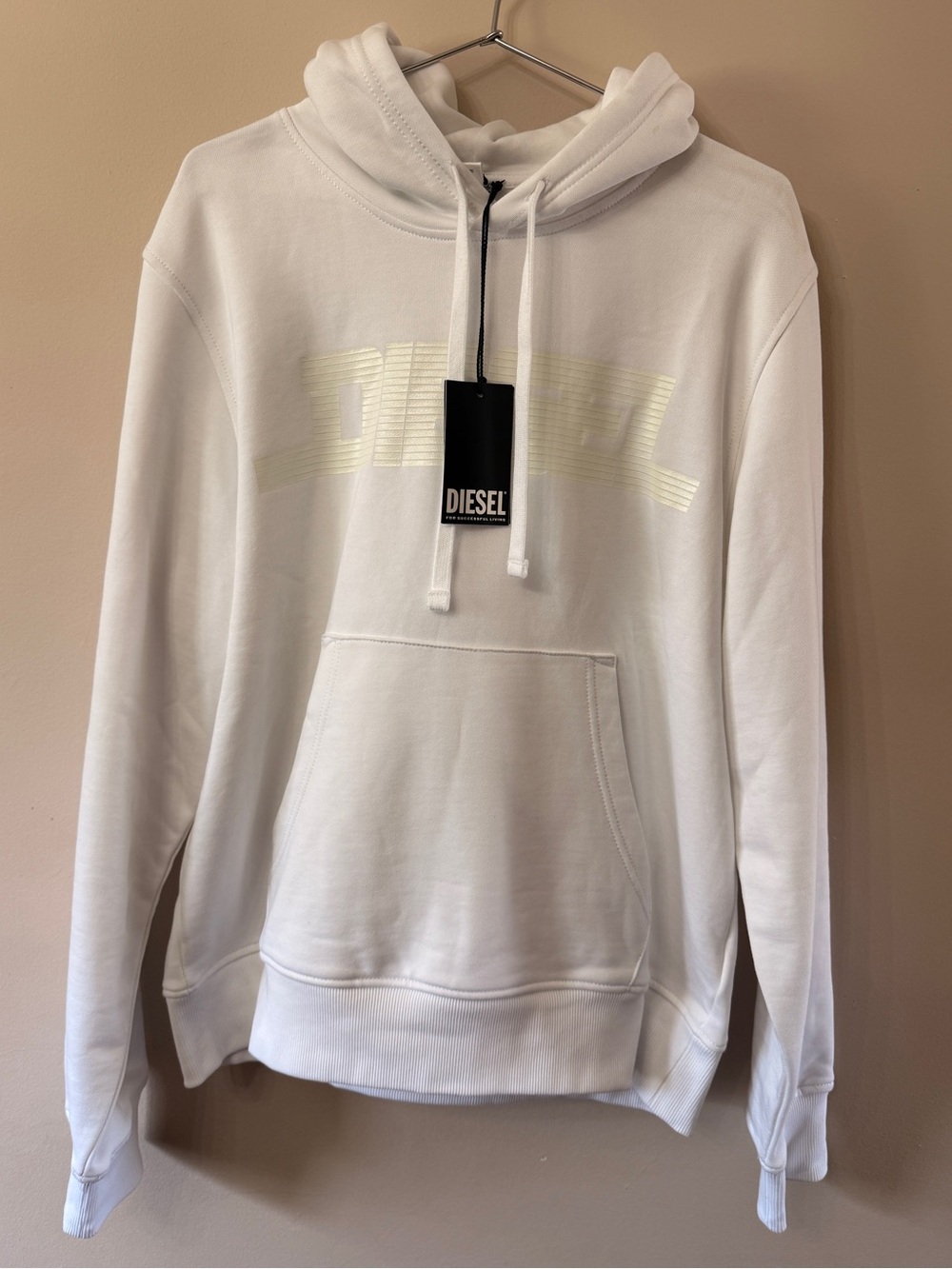 Diesel Men's White Logo Hoodie(brand new)